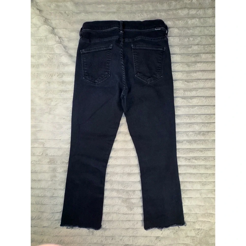 MOTHER Jeans Women's 27x26 The Insider Ankle Holding Hands Dark‎ Wash Frayed Hem